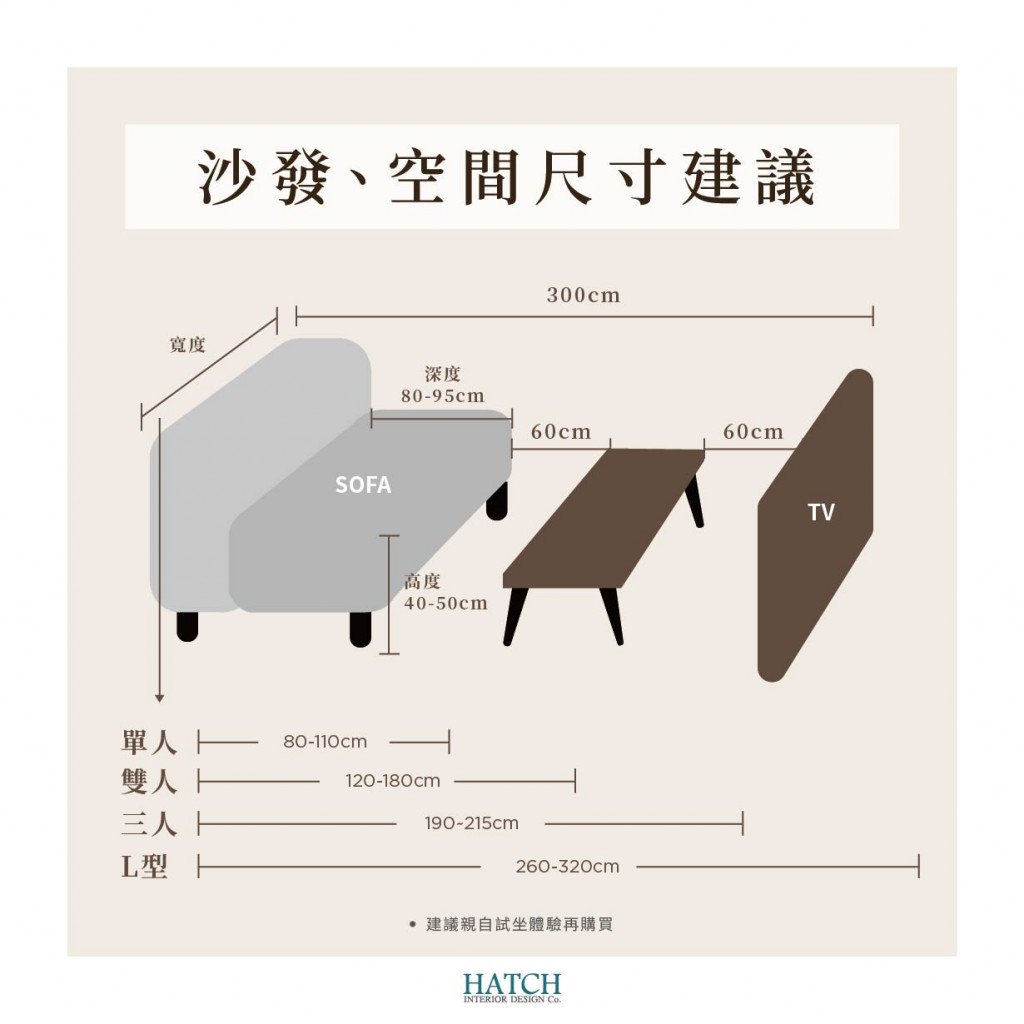 沙發尺寸建議